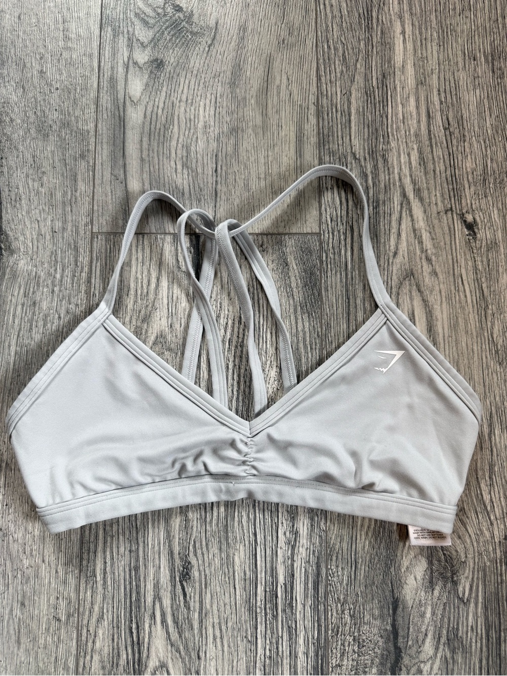 Gymshark Light Gray Strappy Sports Bra